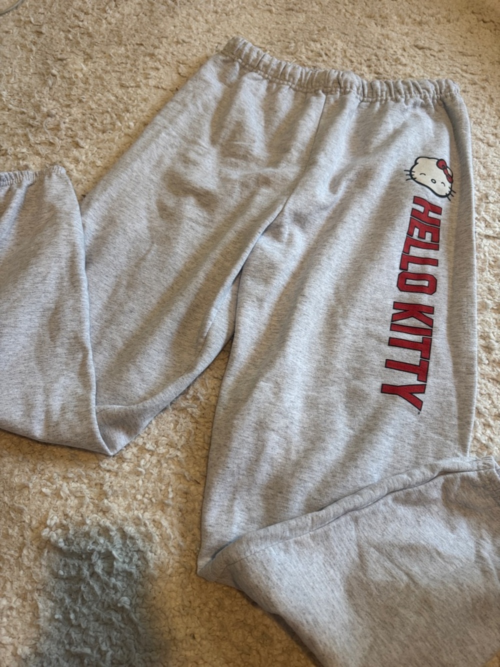 Hello Kitty Gray Sweatpants with Red Logo and Character - Picture 3 of 6